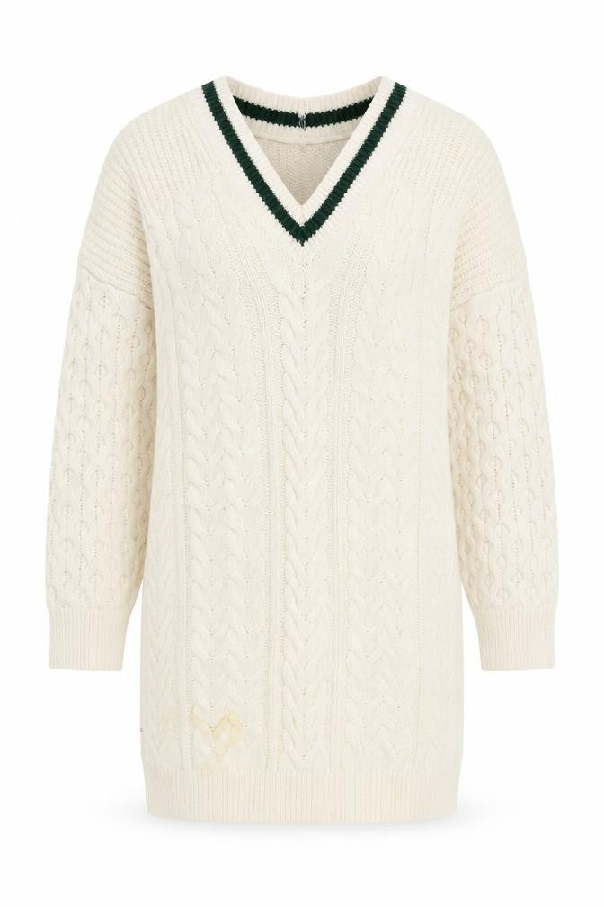 ASOS Women's White Knit V-Neck Dress Size 10