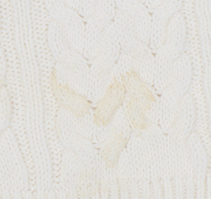 ASOS Women's White Knit V-Neck Dress Size 10