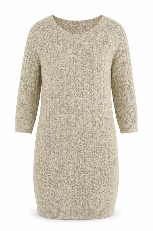 Front view of Massimo Dutti Women's Beige Jumper Dress M