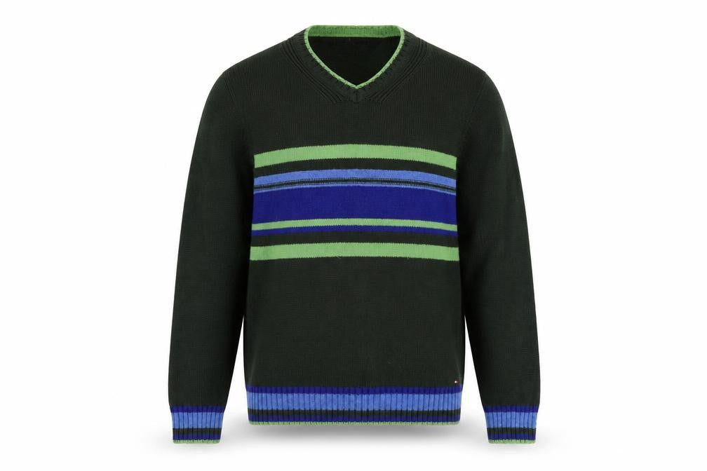 Mens UK Size L Tommy Hilfiger Green Pullover Jumper