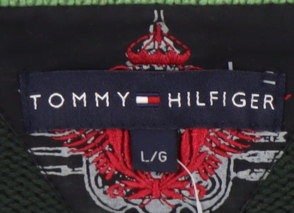 Tommy Hilfiger Men's Green L Striped Pullover Jumper
