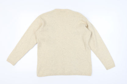 Womens UK Size L Jumper Beige Pullover Jumper