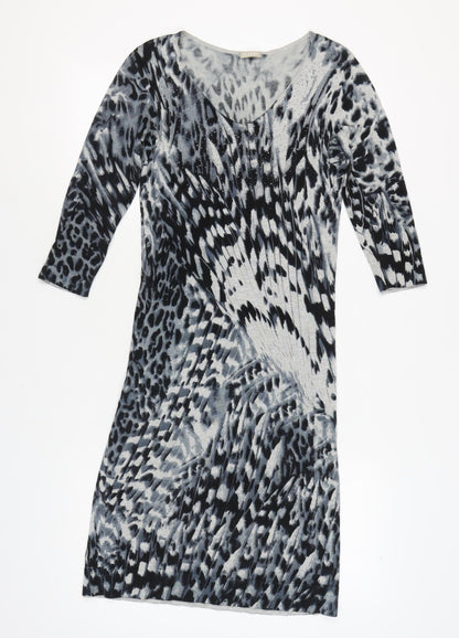 Planet Women's Grey Animal Print Sheath Dress XS