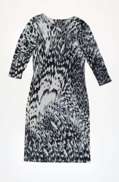 Planet Women's Grey Animal Print Sheath Dress XS