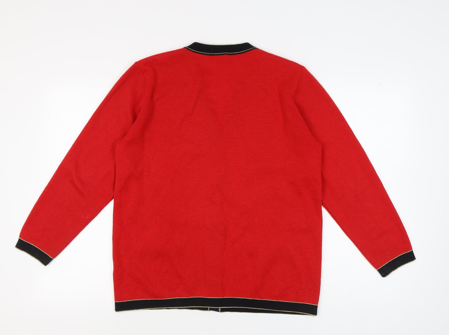 Grazia Women's Red Cardigan V-Neck Size 14