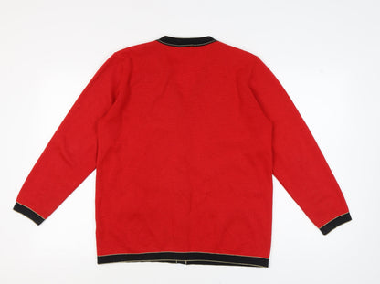 Grazia Women's Red Cardigan V-Neck Size 14