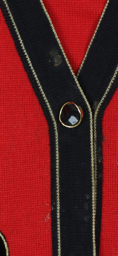 Grazia Women's Red Cardigan V-Neck Size 14