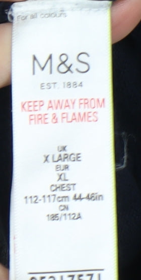 XL Grey & Black 1/2 Zip Cotton Men's Jumper - M&S