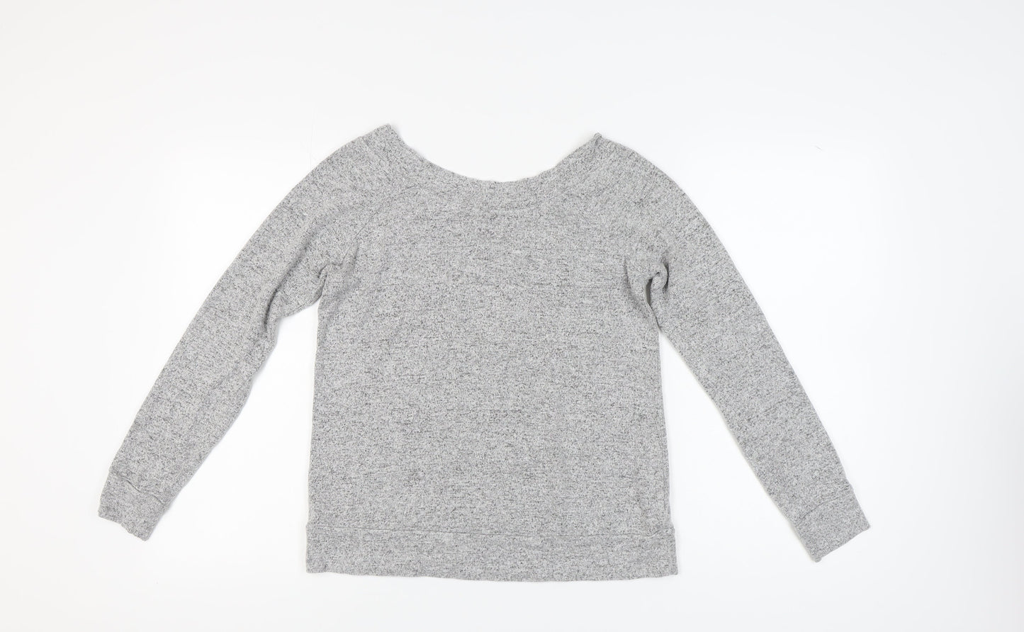 Grey V-Neck Women's Knit Sweater - Size 12