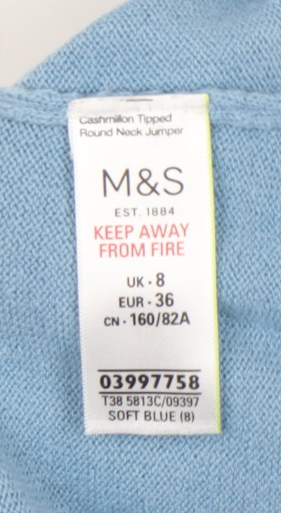 Womens UK Size 8 Marks and Spencer Blue Jumper Jumper