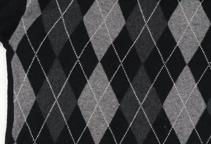 Greenwoods Men's Black M Argyle Pullover Jumper