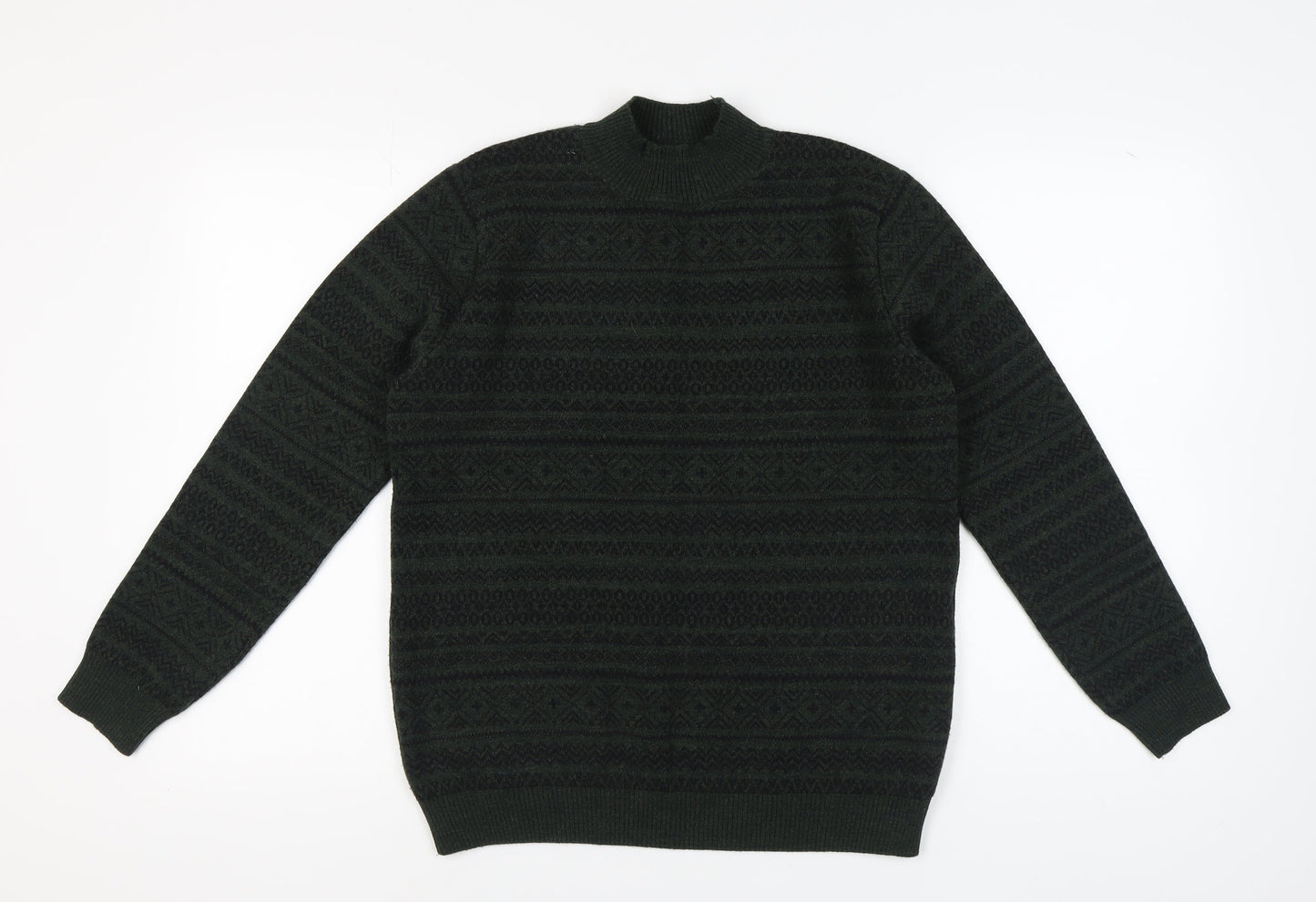 Trendyol Men's Green Pullover Jumper, Size L, Winter Knit