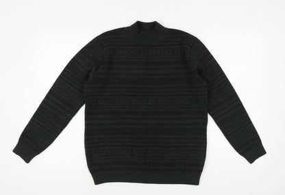 Trendyol Men's Green Pullover Jumper, Size L, Winter Knit