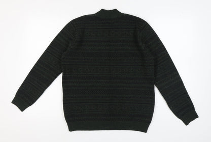 Trendyol Men's Green Pullover Jumper, Size L, Winter Knit