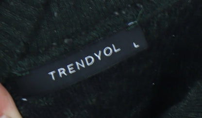 Trendyol Men's Green Pullover Jumper, Size L, Winter Knit