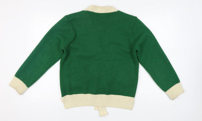 RedBerry Women's Green Cardigan S V-Neck Button Knit