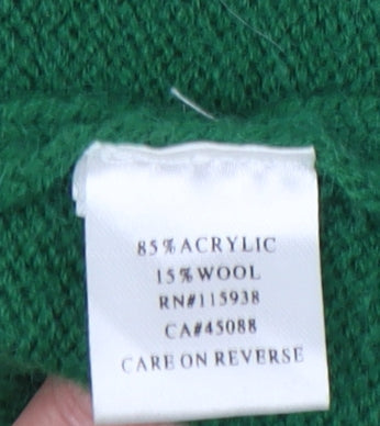 RedBerry Women's Green Cardigan S V-Neck Button Knit