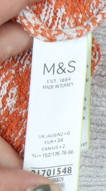 Womens UK Size 6 Marks and Spencer Orange Pullover Jumper