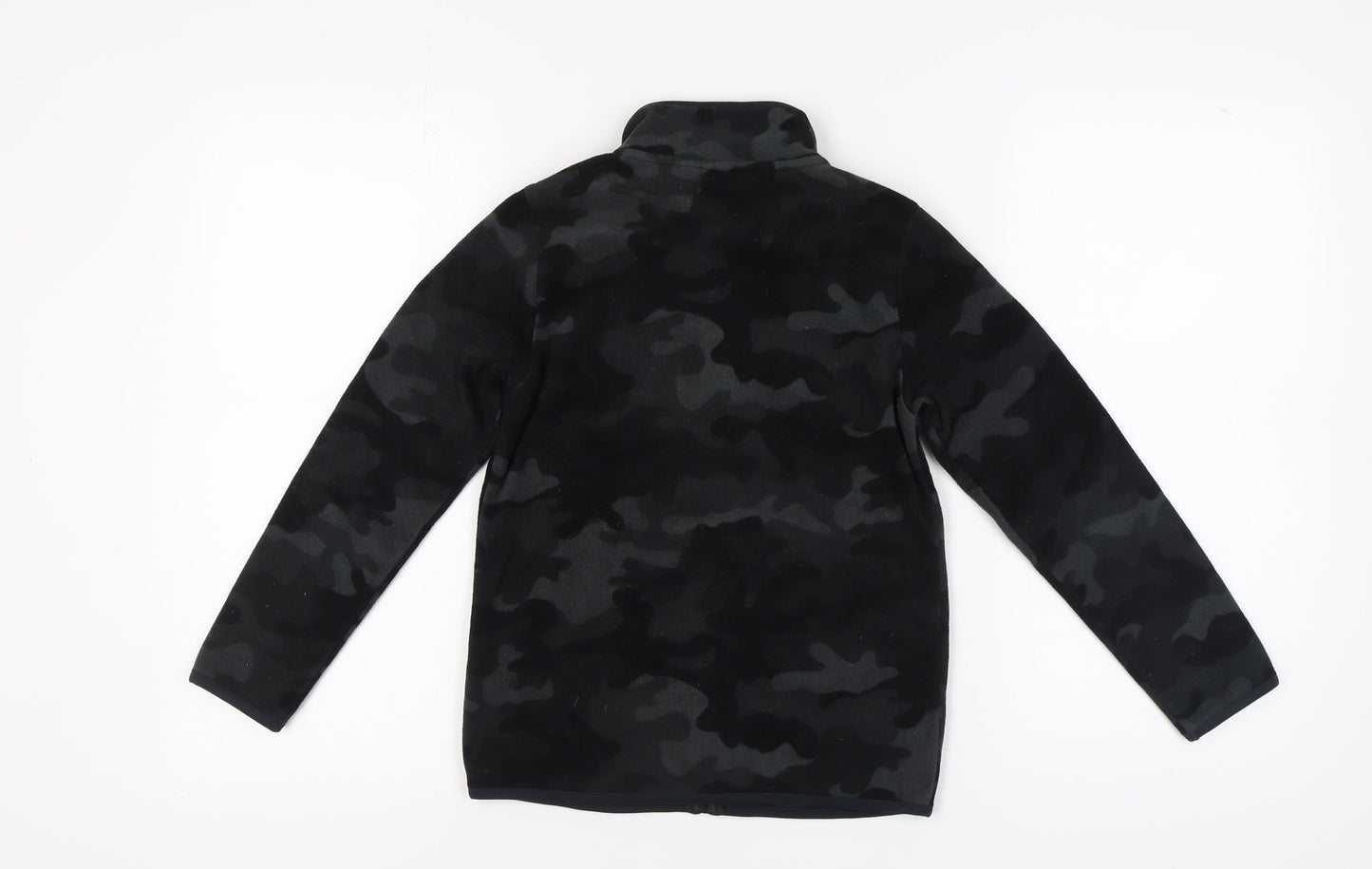 Uniqlo Boys Black Camouflage Zip Jacket, Size 12 Years
