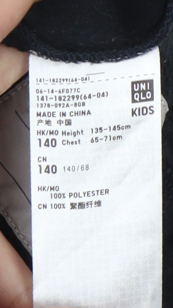 Uniqlo Boys Black Camouflage Zip Jacket, Size 12 Years