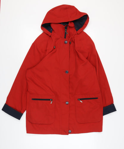 Klass Red Hooded Parka Jacket Women L