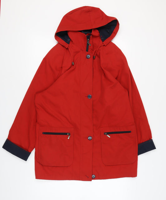 Klass Red Hooded Parka Jacket Women L