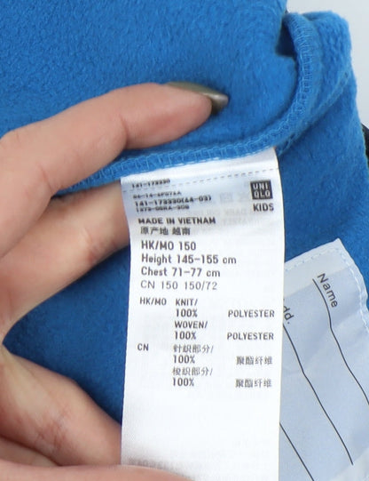 Uniqlo Boys Blue Full Zip Fleece Jacket, Size 11-12 Years