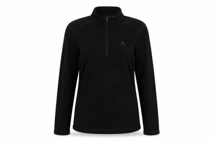Front view of Decathlon unisex black fleece sweatshirt s 1/2 zip