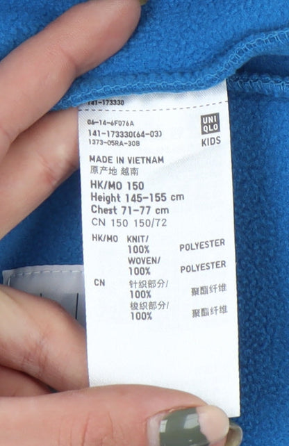 Uniqlo Boys Blue Fleece Jacket, Size 11 Years, Casual Autumn/Winter