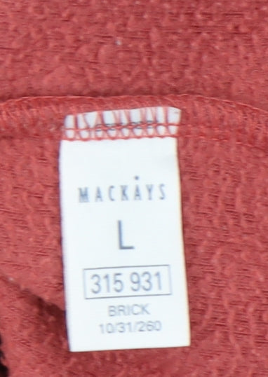 M&Co Women's Red Fleece Sweatshirt, L, High Neck