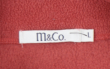 M&Co Women's Red Fleece Sweatshirt, L, High Neck