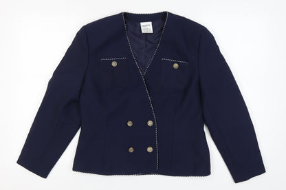 Eastex Women's Blue Double-Breasted Suit Jacket Size 16