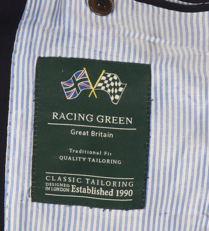 Mens UK Size 38 Racing Green Regular Blue Suit Jacket