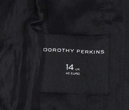 Womens UK Size 14 Dorothy Perkins Black Overcoat