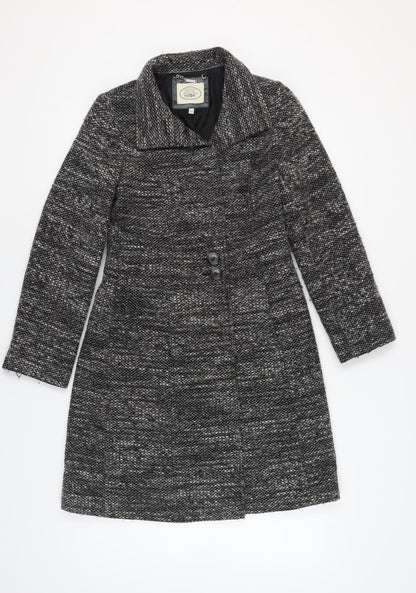 Laura Ashley Women's Grey Overcoat - Size 8 Classic Style