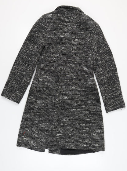 Laura Ashley Women's Grey Overcoat - Size 8 Classic Style