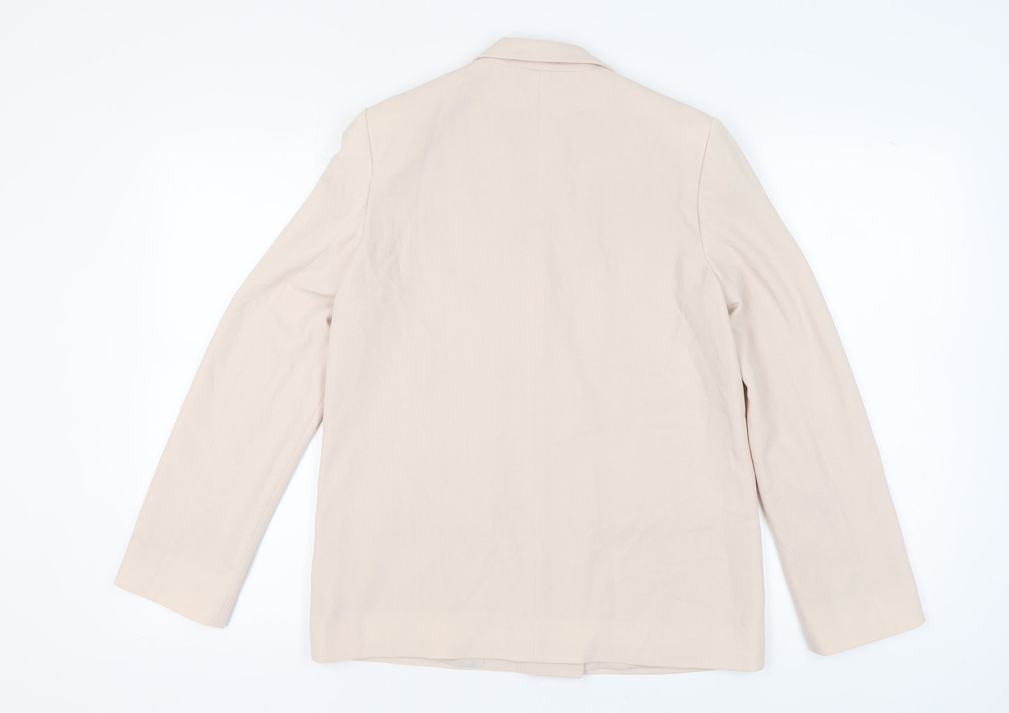 Topshop Women's Beige Double-Breasted Blazer Size 10