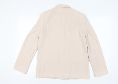 Topshop Women's Beige Double-Breasted Blazer Size 10
