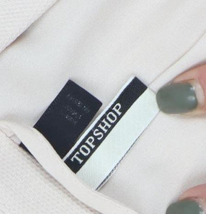 Topshop Women's Beige Double-Breasted Blazer Size 10