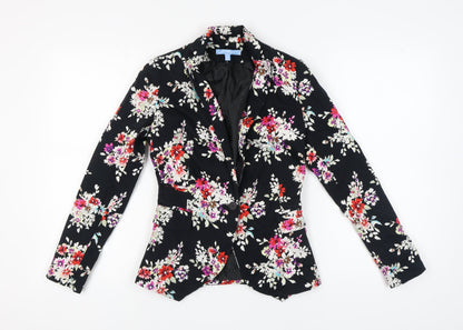 Aphorism Women's Black Floral Blazer, Size 6, Slim Fit