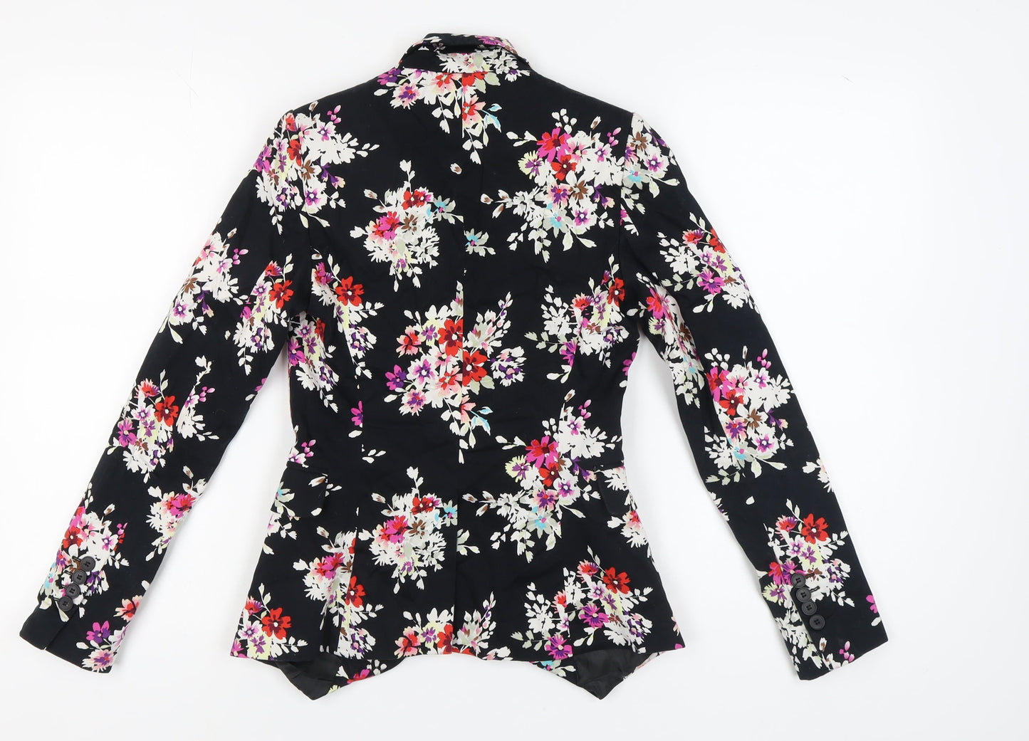 Aphorism Women's Black Floral Blazer, Size 6, Slim Fit
