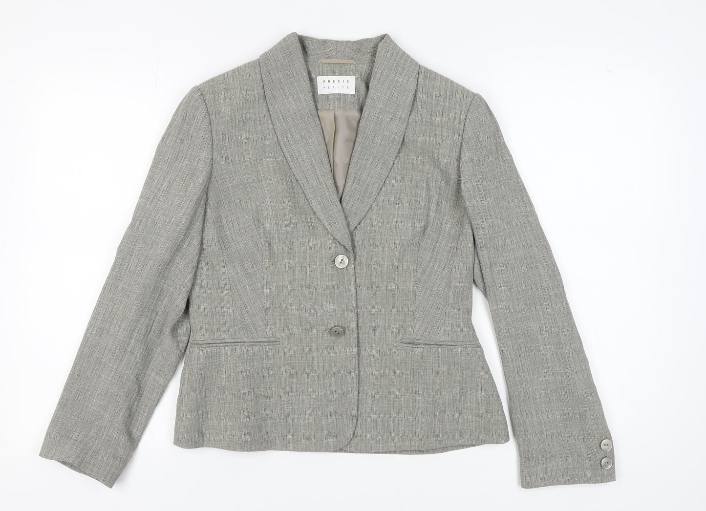 Precis Petite Grey Blazer Women UK 12 Formal Lined