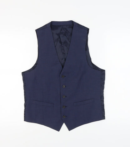 Mens UK Size 40 DKNY Regular Blue Suit Waistcoat
