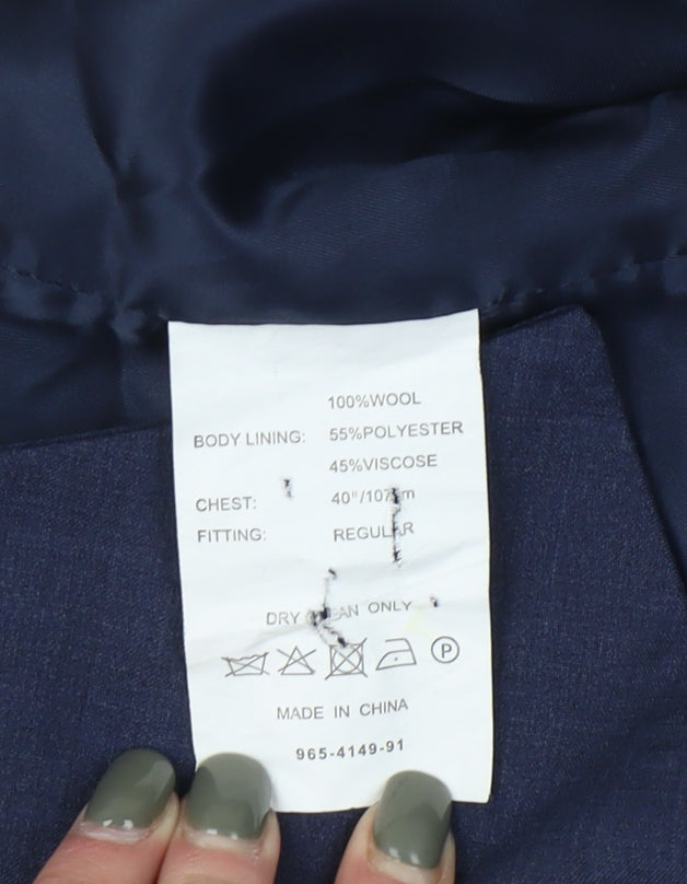 Mens UK Size 40 DKNY Regular Blue Suit Waistcoat