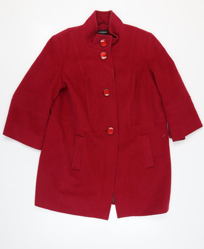 Marks & Spencer Red Wool Blend Women's Overcoat Size 16