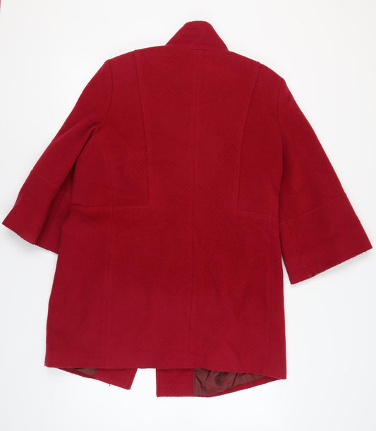 Marks & Spencer Red Wool Blend Women's Overcoat Size 16