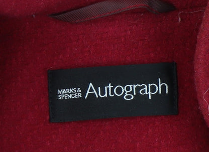 Marks & Spencer Red Wool Blend Women's Overcoat Size 16