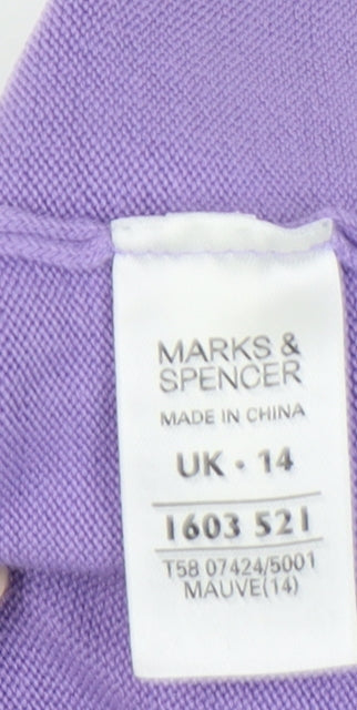 Womens UK Size 14 Marks and Spencer Purple Pullover Jumper