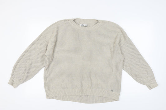 Womens UK Size M Hollister Beige Pullover Jumper