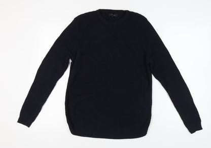 River Island Men's Black M Waffle-Knit Pullover Jumper